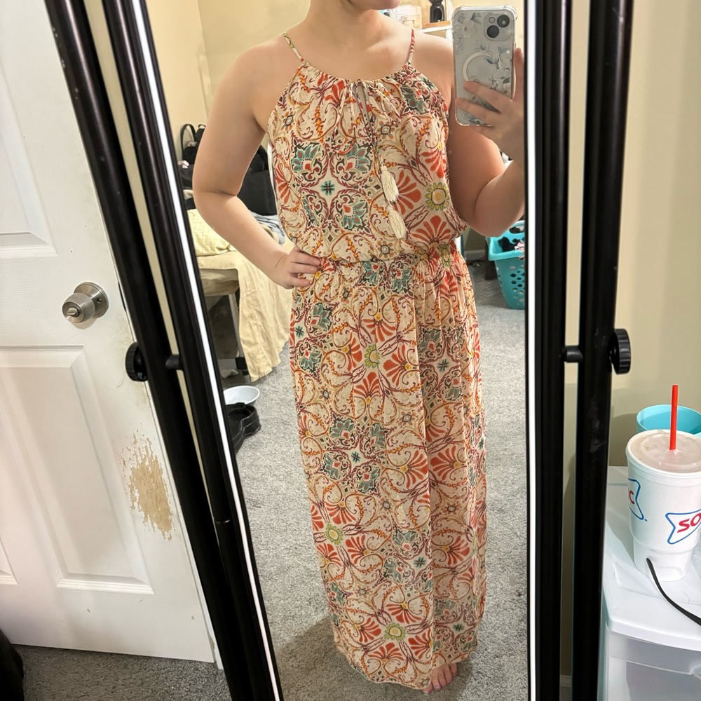 Enfocus studio orange tribal dress